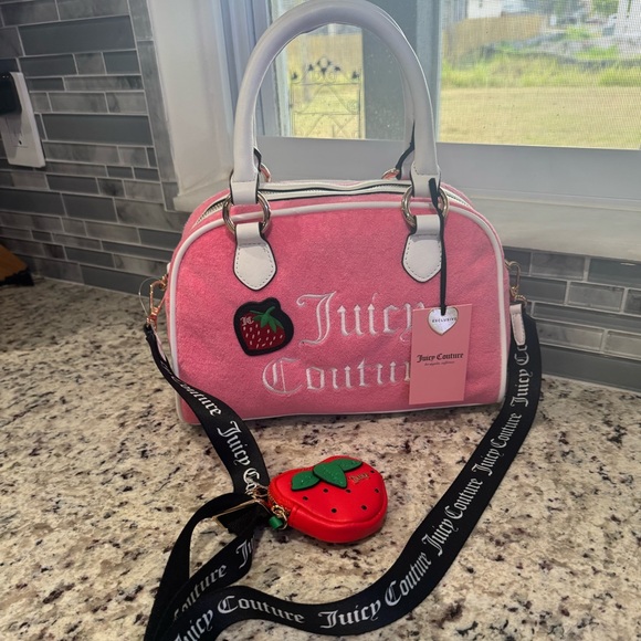 Juicy Couture Handbags - Juicy Couture sweet and juicy 🍓🍓🍓bag w/ Strawberry Coin Purse